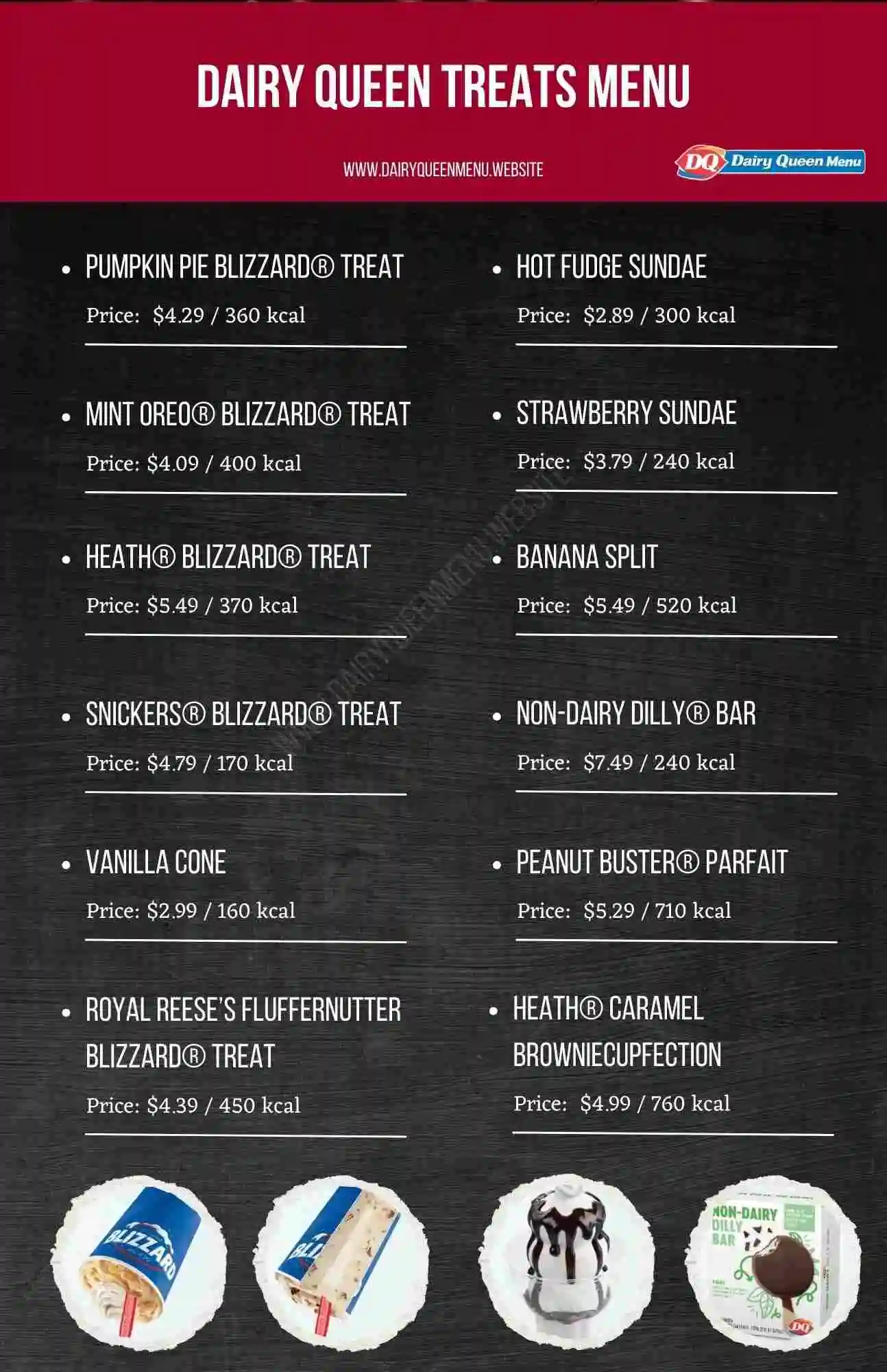 Dairy Queen Treats Menu