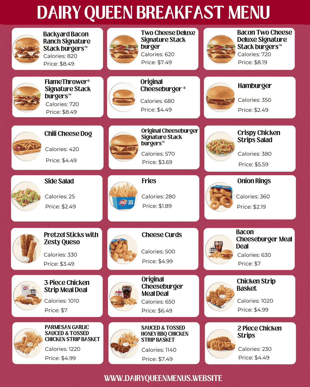 dairy queen breakfast menu with prices